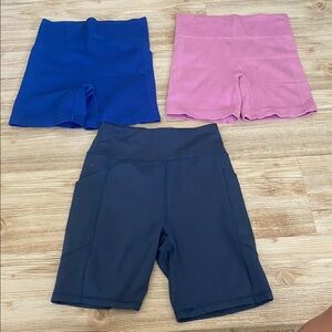 Colorful Gym shorts, biker shorts bundle set, size Small